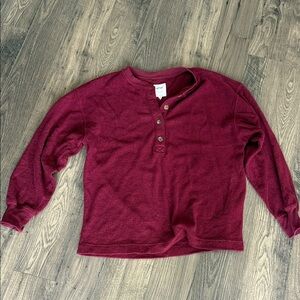 Aerie Fleece Maroon Lounge Top